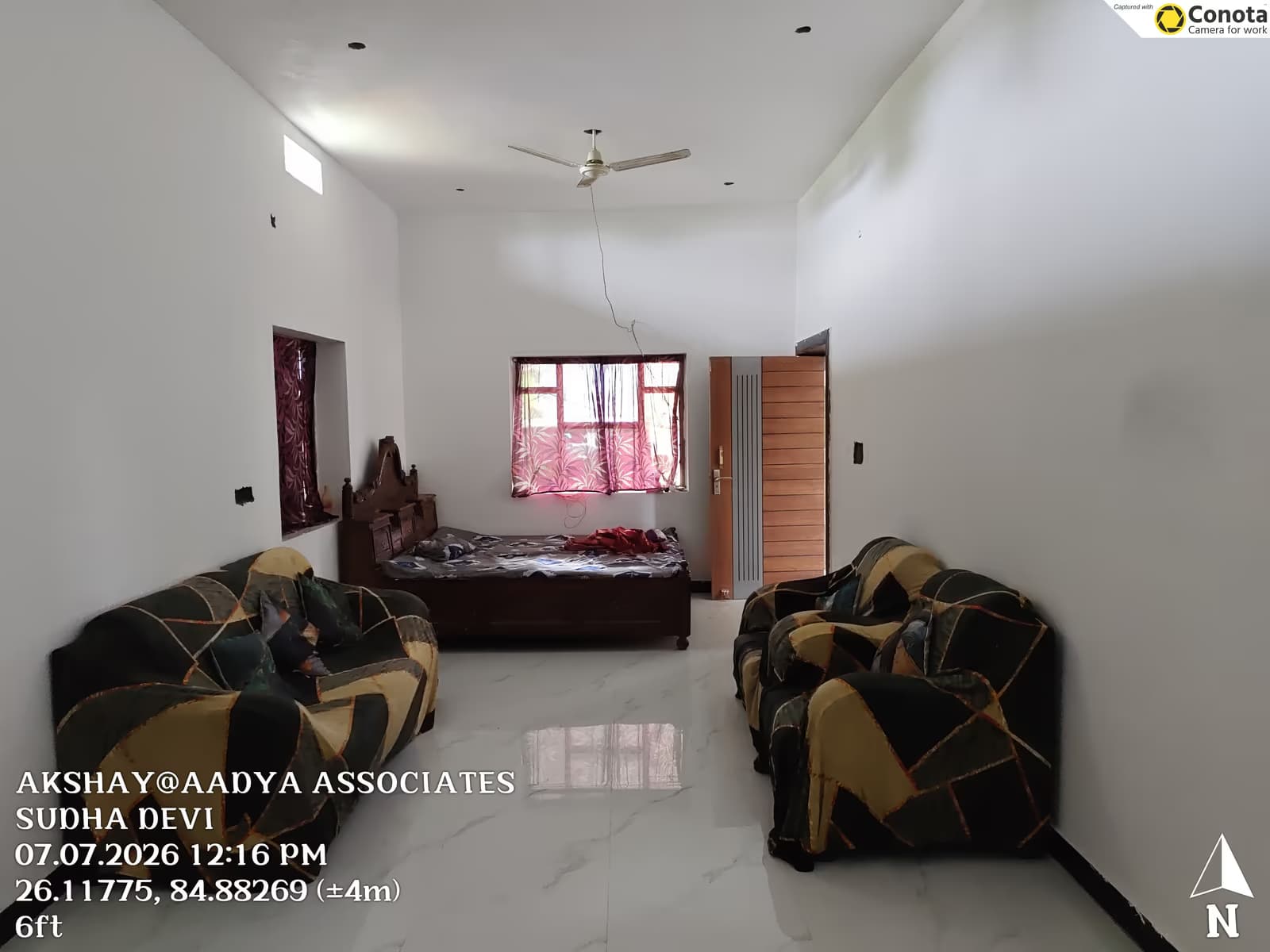 Completed master bedroom interior with wardrobe by MakeHouse in Ranchi, Jharkhand